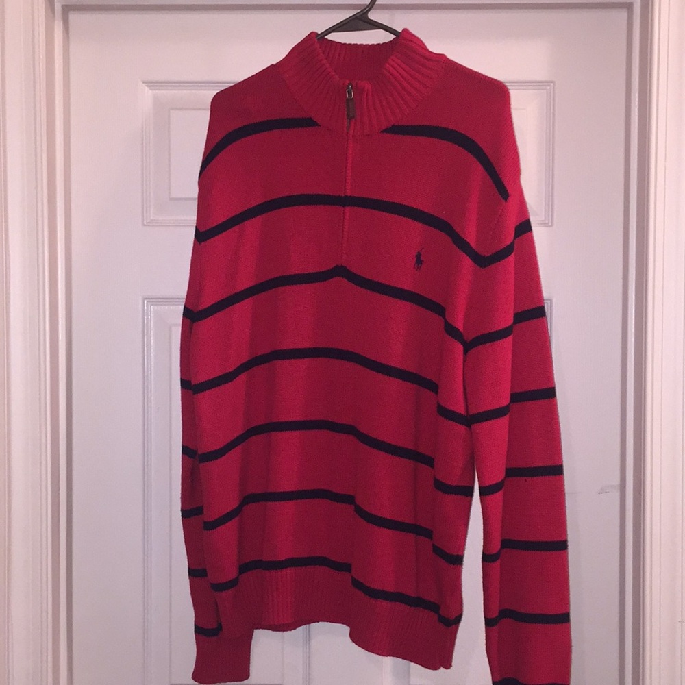 Men’s Red & Navy Blue Polo XL Sweater